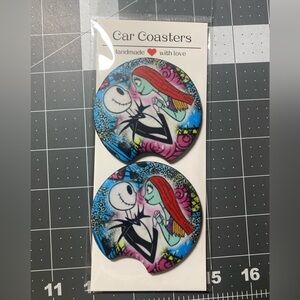 Car Coasters - 2pk - NightMare B4 Christmas Jack and sally